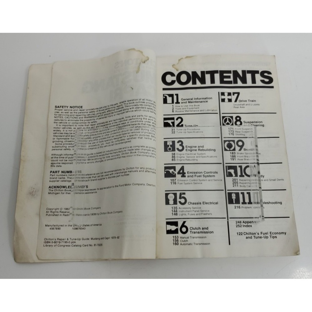 Chilton's ~ Mustang Capri 1979-82 ~ Repair ~ Tune-Up ~ VGC ~ Part no. 6963 - Picture 5 of 8